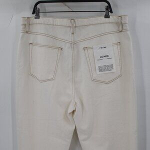 NWT FRAME Jeans Womens 33 38x29 Le Mec High Rise Straight Leg Cotton Button Fly